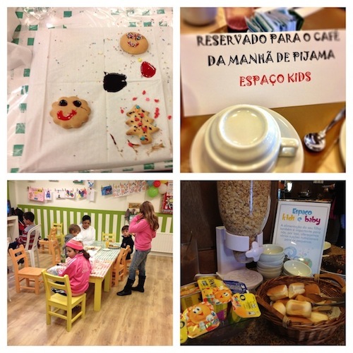 decoração de bolachas no lanche, café da manhã de pijama e cantinho kids no Café da manhã