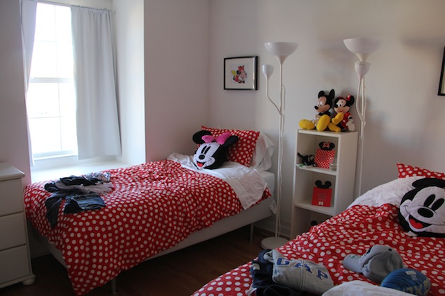 O quarto das crianças nos encantou. E elas adoraram.
