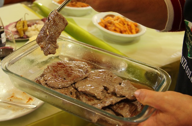 o suculento bife na chapa!