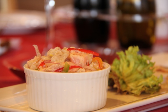 entrada de ceviche da trattoria Don Giovanni
