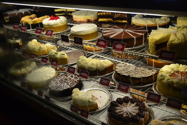 a vitrine irresistível do Cheesecake Factory