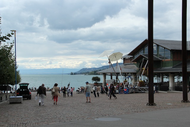 No animado calçadão de Montreux