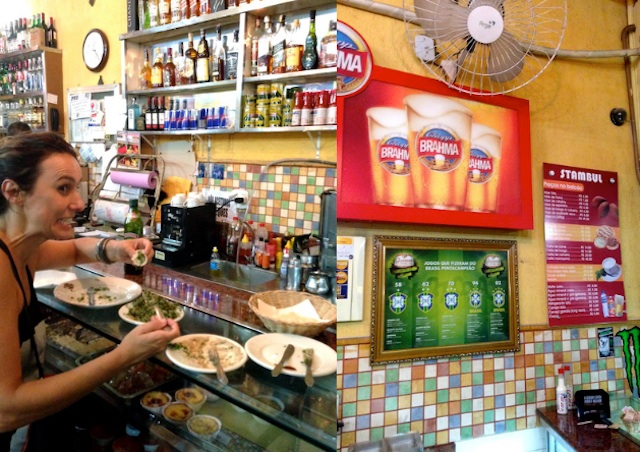Atacando um lanchinho da noite no balcão do Stambul