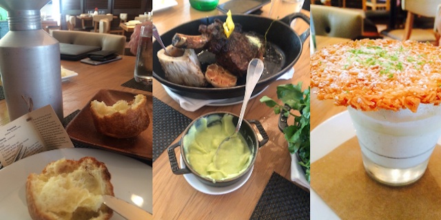 Delícias do BLT Steak: Popovers, carnes e Key Lime (panna cotta com coconut sobert)