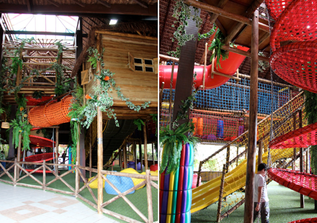 Os brinquedos da área nova do Adventure Kids
