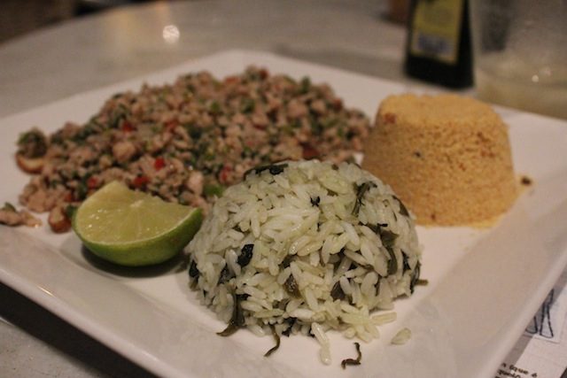 Picadinho de Tambaqui e arroz de jambu, delicioso