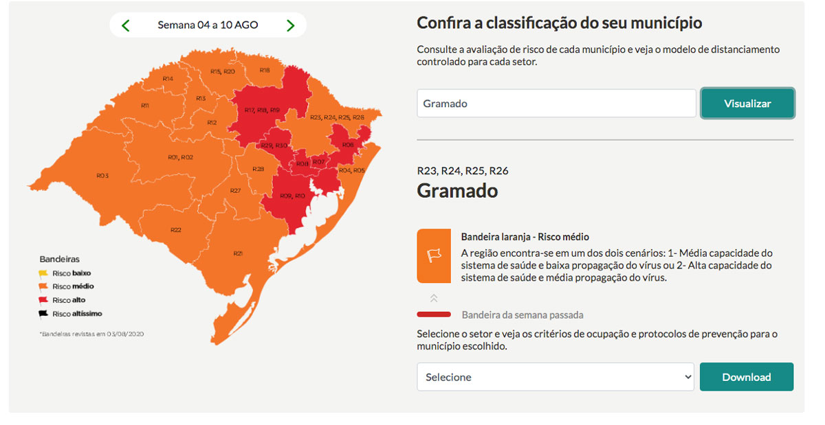 Gramado bandeira vermelha